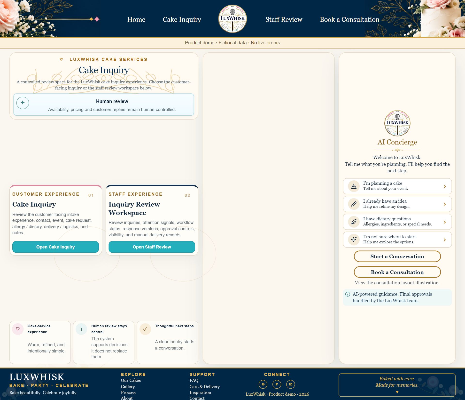 LuxWhisk Home desktop